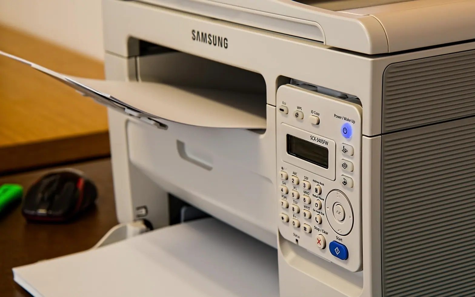 Printer, desk and office