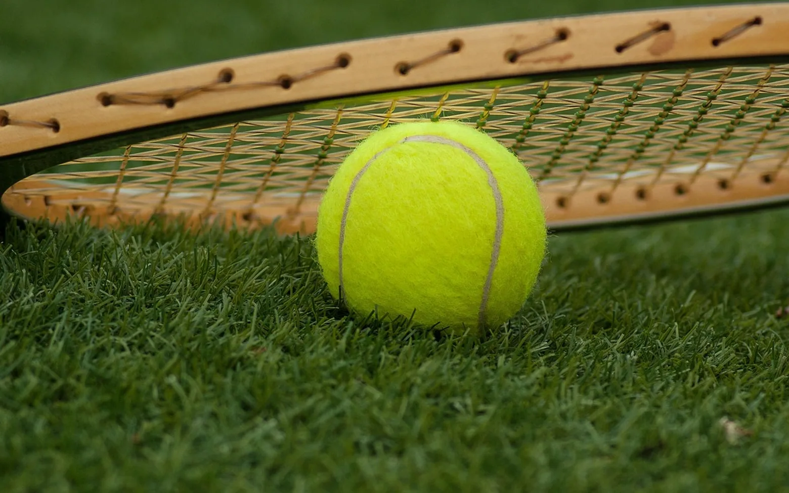 Tennis ball, racket and tennis